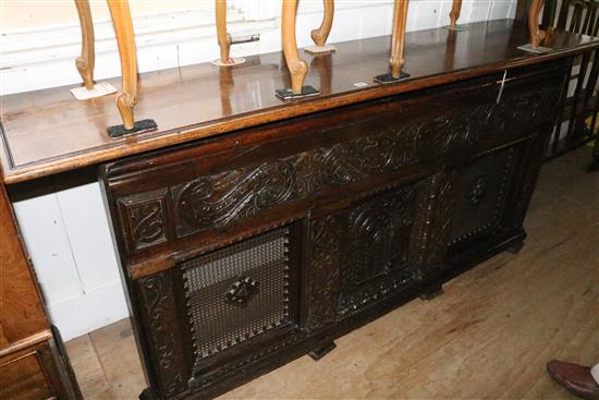 Carved oak radiator cover (made up)